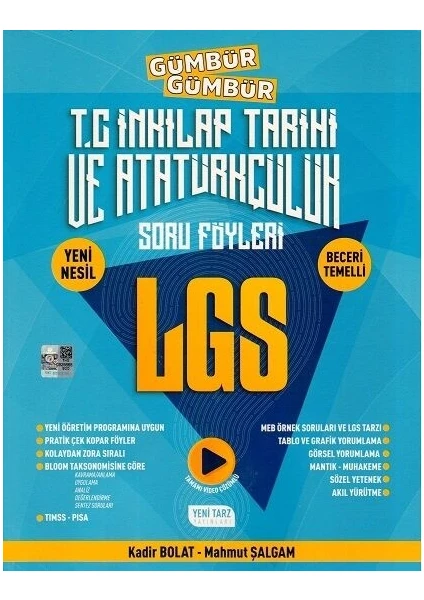 Yeni Tarz Yayınları 8. Sınıf LGS T. C. İnkılap Tarihi ve Atatürkçülük Gümbür Gümbür Soru Föyleri - Kadir Bolat