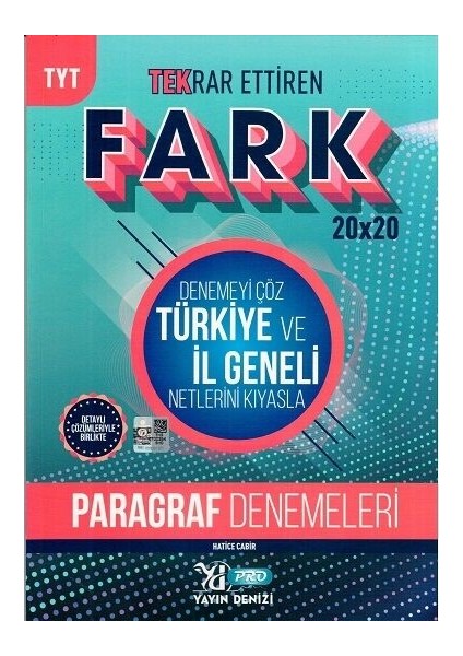 Yayın Denizi Yayınları TYT Paragraf Fark 20 x 20 Tekrar Ettiren Denemeleri