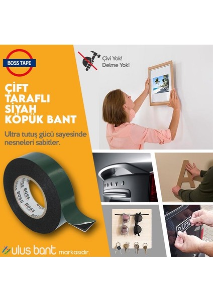 Çift Taraflı Siyah Köpük Solvent Akrilik Bant