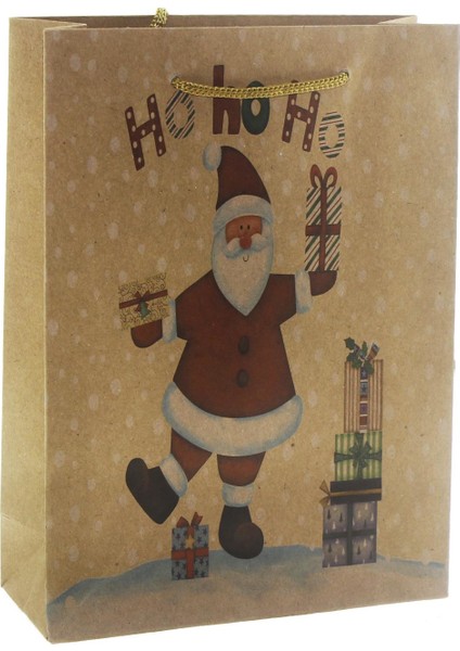 6 Adet 15X20CM Kraft Karton Çanta Noel Babalı modelleri