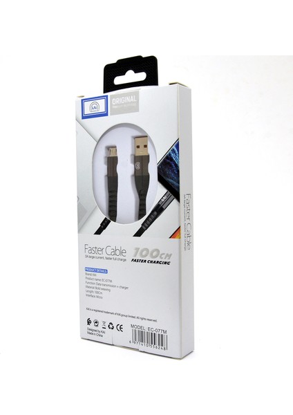 3.0 A Mikro Hızlı Kablo Data ve Şarj 100CM EC-077M