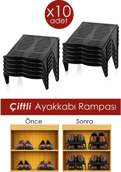 10'lu Çiftli Ayakkabı Rampası