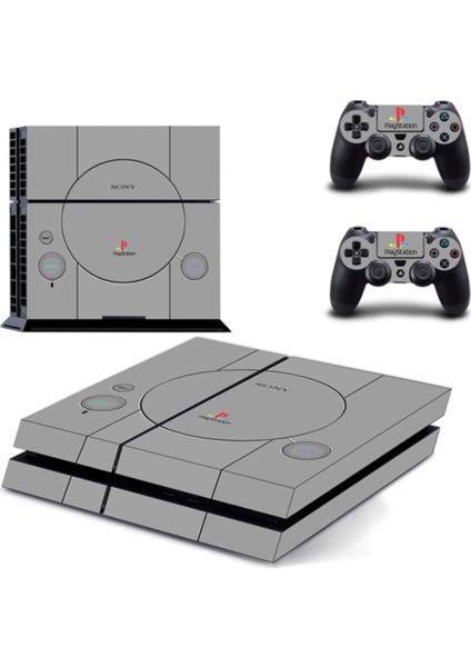 Kt Decoration Playstation 4 Logo Gri Arkaplan Fat Modern Sticker Kaplama Seti