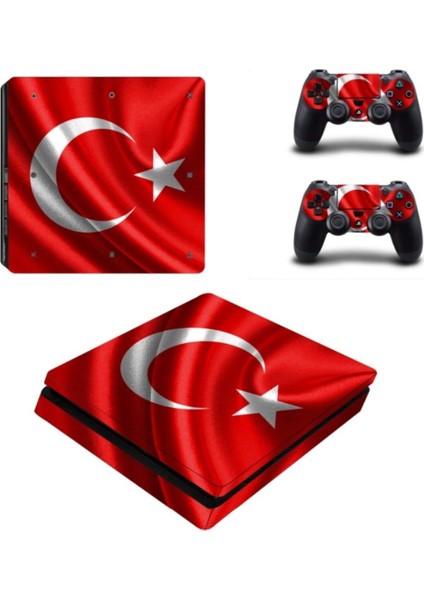 Kt Decoration Dalgalı Türk Bayrağı Playstation 4 Slim Kasa Sticker Kaplama