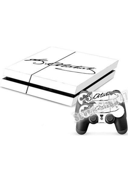 Kt Decoration Mustafa Kemal Atatürk Imzası Playstation 4 Fat Kasa Sticker Kaplama
