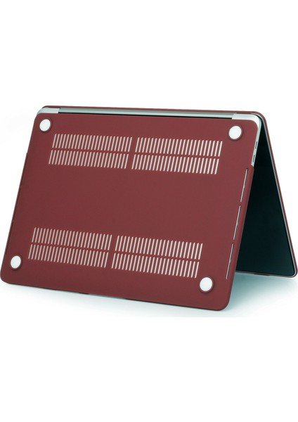 Apple Macbook Air 13.3' 2020 (M1) A2337 Koruma Kılıfı A2337 Mat Doku Case Bordo