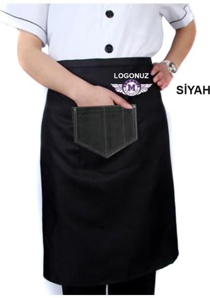 Nakışlı Belden Mutfak Iş Önlüğü Barista Master Chef Garson Kuaför Tattoo Önlük - Siyah fiyatları