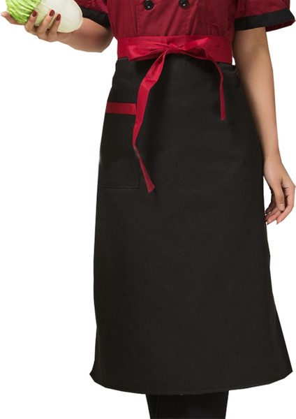 Nakışlı Belden Mutfak Iş Önlüğü Barista Master Chef Garson Kuaför Tattoo Önlük - Bordo