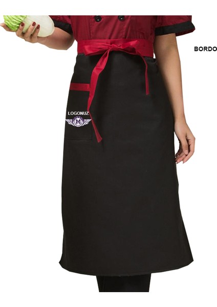 Nakışlı Belden Mutfak Iş Önlüğü Barista Master Chef Garson Kuaför Tattoo Önlük - Bordo fiyatları