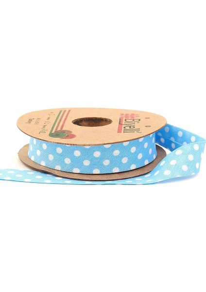 Mavi Puantiyeli Pamuk ( Koton ) Biye 2 cm - 25 m