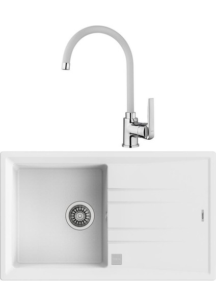 Stone 50 B-Tg Beyaz Evye, In 995 Fw Beyaz Armatür Seti