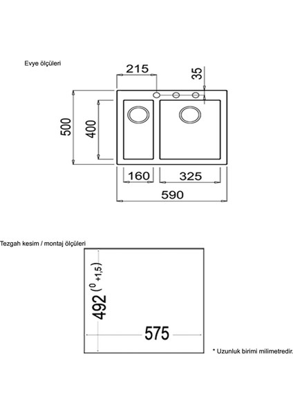 Forsquare 2b 590 Tg Auto Black Granit Evye, Tezgaha Sıfır modelleri
