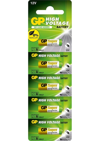 27A-C5 12V 27A Alkalin Kumanda Pili 1 Adet Fiyatıdır