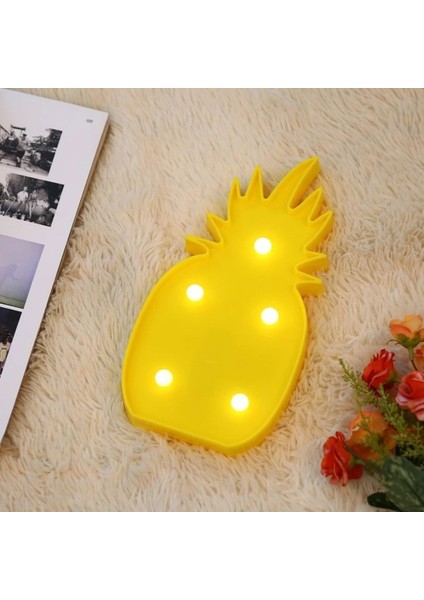 Deco Elit 3D LED Işıklı  Ananas Masa Duvar Gece Lambası Ücretsiz Kargo