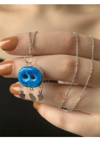 925 Ayar Süryani Nazar Boncuklu Kolye Uzunluk 45 cm fiyatları