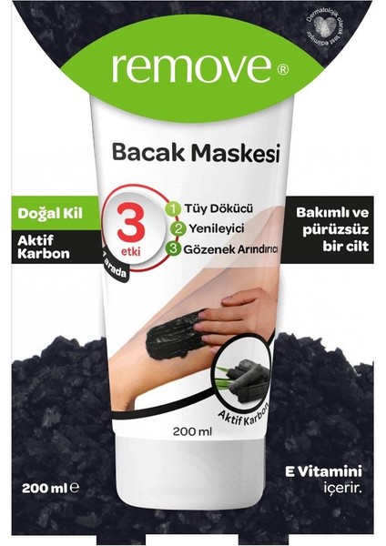 Tüy Dökücü Bacak Maskesi Karbon Etkili 200 ml