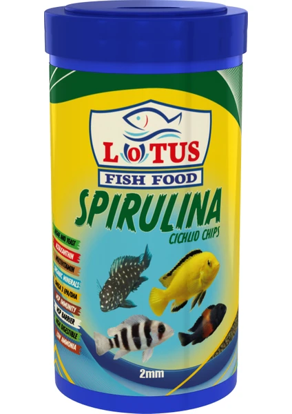 Spirulina Tanganyika Cichlid Chips 1000ML Cips Akvaryum Balık Yemi