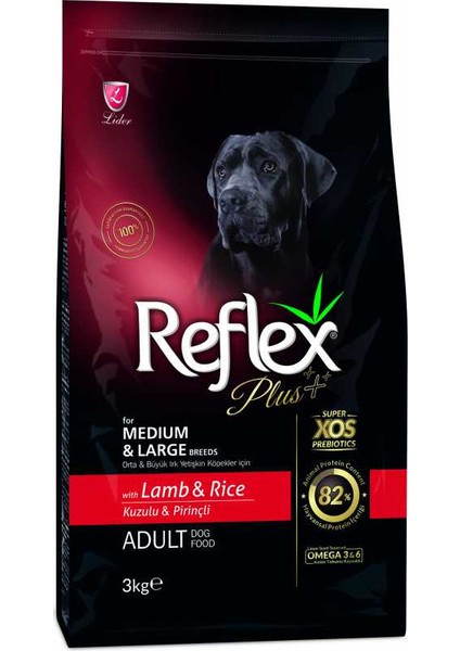 Orta Büyük Irk Kuzu Pirinç Yetişkin Köpek Maması 3 kg