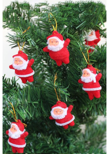 6 Adet Küçük Noel Baba Yılbaşı Çam Ağacı Süsü