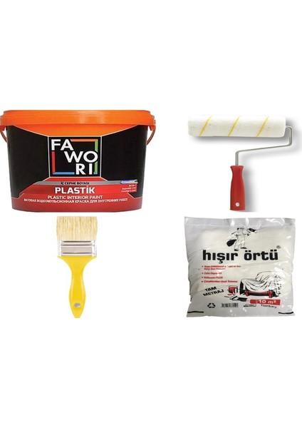 Plastik Iç Cephe 10KG+TAVAN Boya 3.5 Kg+Boya Seti-Zencefil