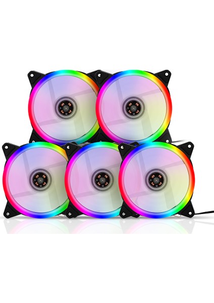 Bilgisayar Radyatörü Rgb Fan 12 cm Rgb Kasa Soğutma 5'li (Yurt Dışından)