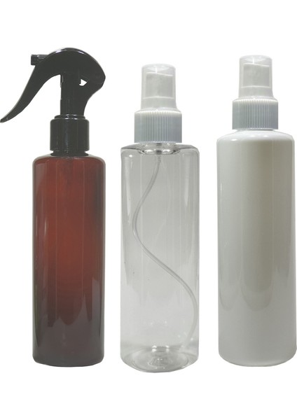 Boş Pet Şişe Ambalaj 250 ml Valf Sprey 3 'lü 3 Adet Takım