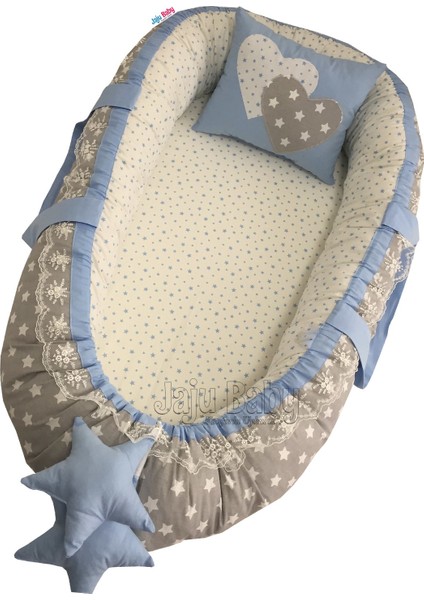 Jaju Babynest Mavi Yıldızlı Lüx Babynest
