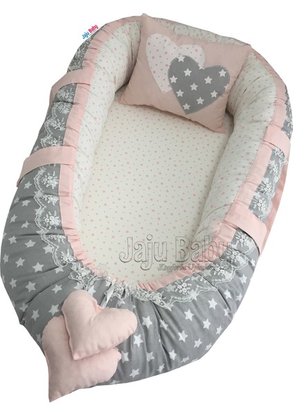 Jaju Babynest Minik Gri Yıldızlı Babynest