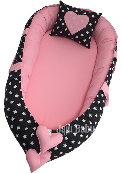 Siyah Yıldız Pembe Lüx Tasarım Babynest