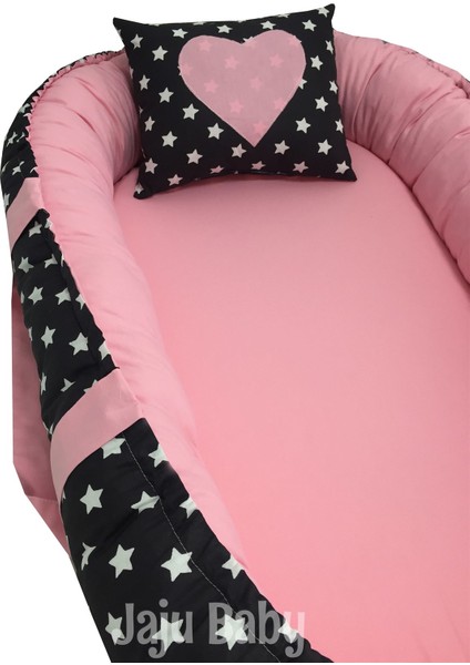 Siyah Yıldız Pembe Lüx Tasarım Babynest fiyatları