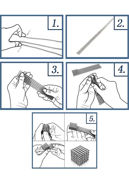 5 mm Manyetik Top Set Sihirli Mıknatıs Küp