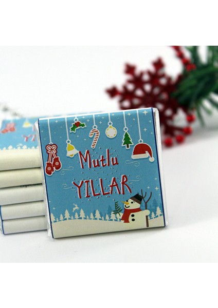 48'li Yılbaşı Yeni Yıl Tebrik Çikolatası MUTLU YILLAR Madlen Hediyelik