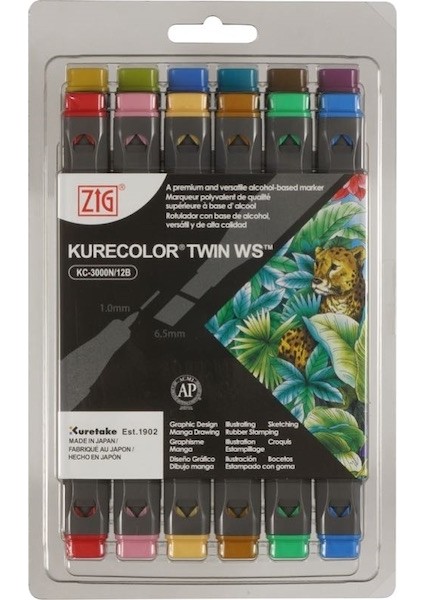 Kurecolor Twin S Çift Uçlu Marker Kalem Seti 12 Renk Dull Colors