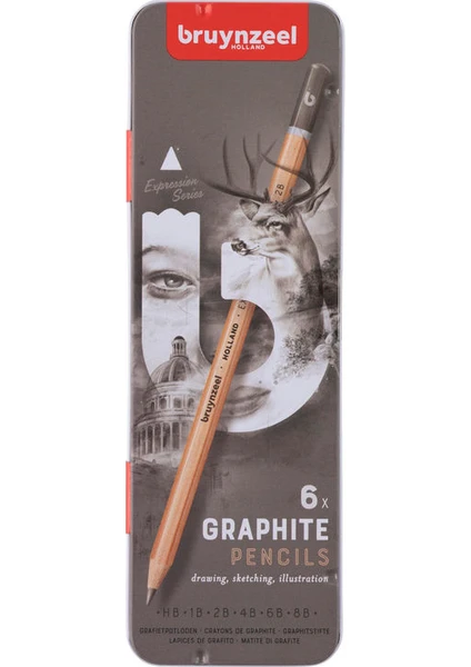 Expression Graphite Dereceli Kalem Eskiz Çizim Karakalem Seti 6'lı