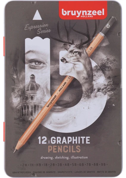 Expression Graphite Dereceli Kalem Eskiz Çizim Karakalem Seti 12'li