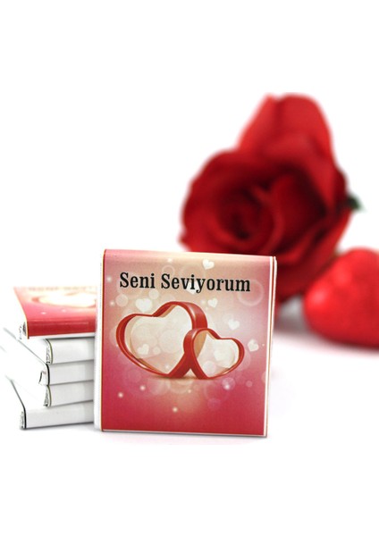 SENİ SEVİYORUM Yazılı 48'li Madlen Çikolata Bitter ve Sütlü