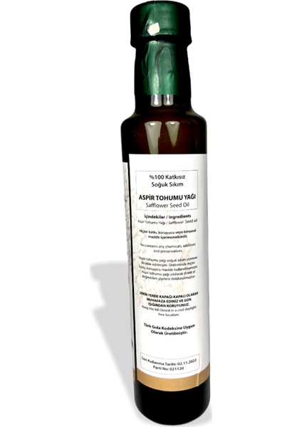 Aspir Yağı (Soğuk Sıkım) 250 ml * 2 Li