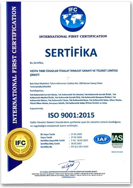 3 Katlı Meltblown Filtreli Beyaz Renkli Maske 2 KUTU(2X50) modelleri