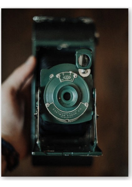 Ahşap Tablo Eski Kodak Fotoğraf Makinesi