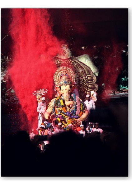 Ahşap Tablo Tanrı Ganesha ve Hindular