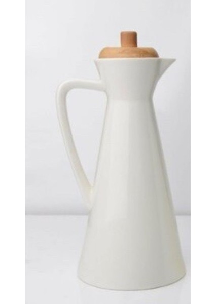 Bambu Kapaklı Porselen Yağdanlık 450 ml