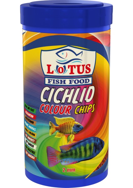 Cichlid Colour Chips 250 ml Renklendirici Balık Yemi