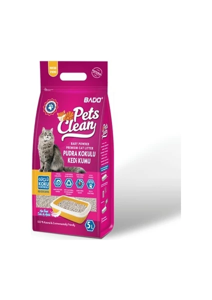 Pets Clean 5lt Pudra Kokulu Kedi Kumu