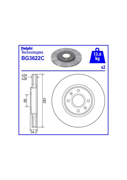 Peugeot Partner Panelvan 1.6 Bluehdi 120 2015-2019 Delphi Ön Fren Balatası fiyatları
