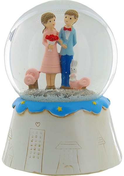 Işıklı Müzikli Kar Püskürtmeli Büyük Boy Pilli Kar Küresi 16X32 No-53