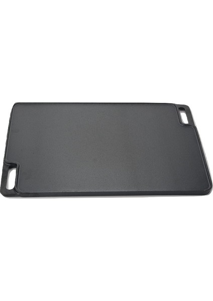 Kaplamasız Döküm Tava Pizza Taşı ve Tepsi Çift Kullanım 43X30CM