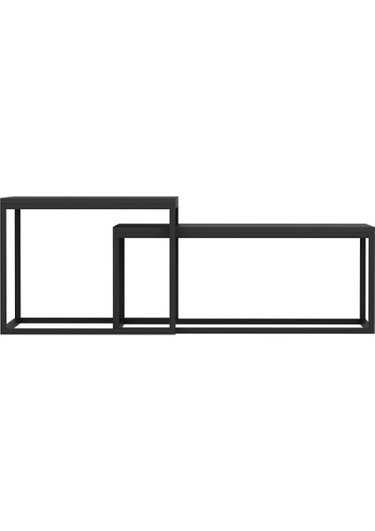 Leka Metal Ayaklı Modern Orta Sehpa - Siyah