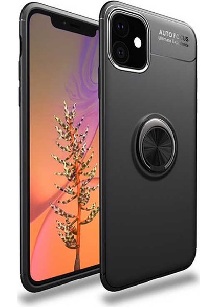 Apple iPhone 11 Kılıf Kamera Çıkıntılı Renkli Yüzüklü Standlı Mıknatıslı Kapak (Ravel)