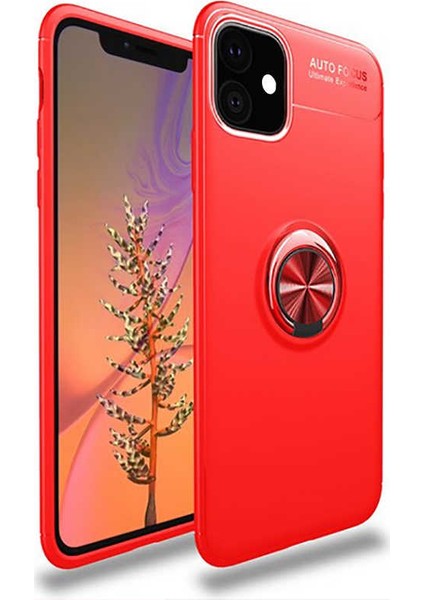 Apple iPhone 11 Kılıf Kamera Çıkıntılı Renkli Yüzüklü Standlı Mıknatıslı Kapak (Ravel)