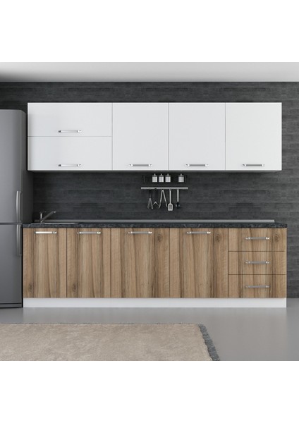270 cm Mutfak Dolabı Beyaz Dore 270-D1